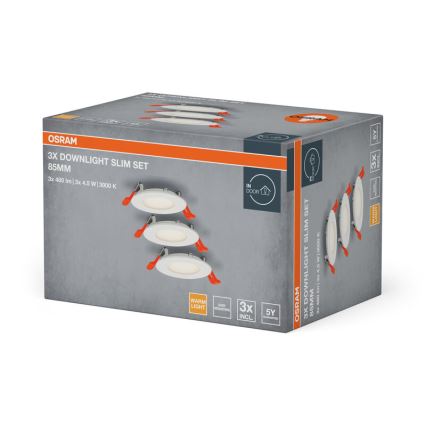 Osram - KOMPLET 3x ugradno stropno LED svetlo SLIM LED/4,5W/230V
