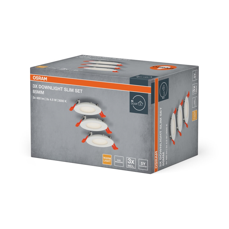 Osram - KOMPLET 3x ugradno stropno LED svetlo SLIM LED/4,5W/230V