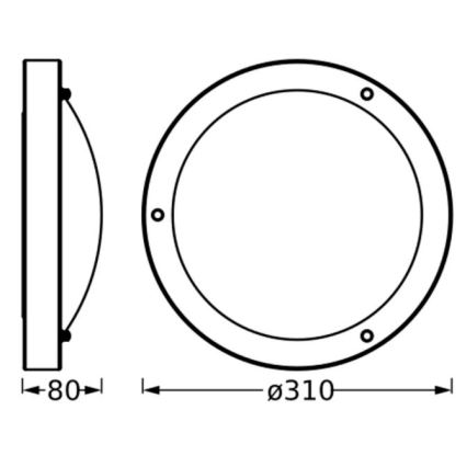 Osram - Plafonsko svetlo za kupatilo BATHROOM CLASSIC 1xE27/15W/230V prečnik 31 cm IP44