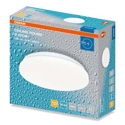 Osram - LED plafonsko svetlo za kupatilo CEILING ROUND LED/12W/230V 3000K prečnik 26 cm IP44 belo