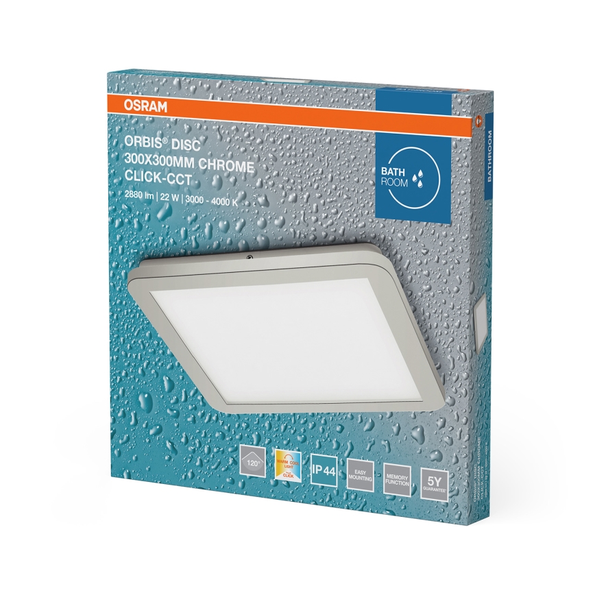 Osram - LED kupatilsko plafonsko svetlo ORBIS DISC LED/22W/230V 3000/4000K 30x30 cm IP44 nerđajući čelik