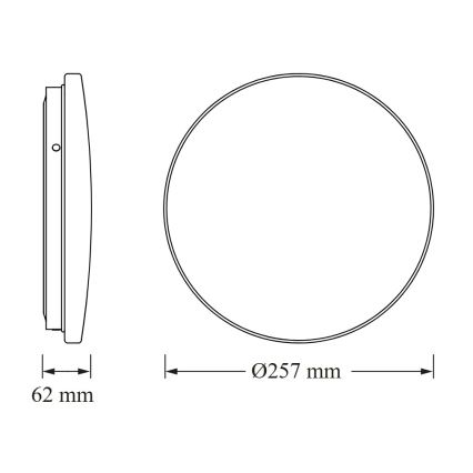 Osram - LED plafonsko svetlo za kupatilo CEILING ROUND LED/12W/230V 6500K, prečnik 26 cm, IP44, bela