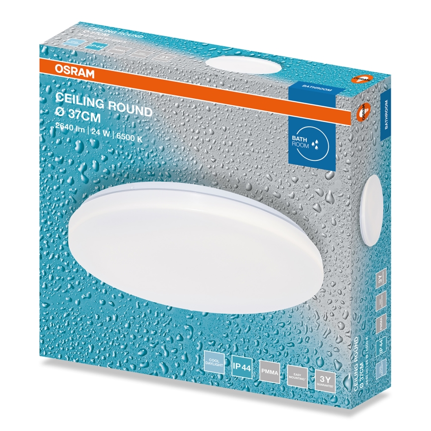 Osram - LED plafonsko svetlo za kupatilo CEILING ROUND LED/24W/230V 6500K, prečnik 37 cm, IP44, belo