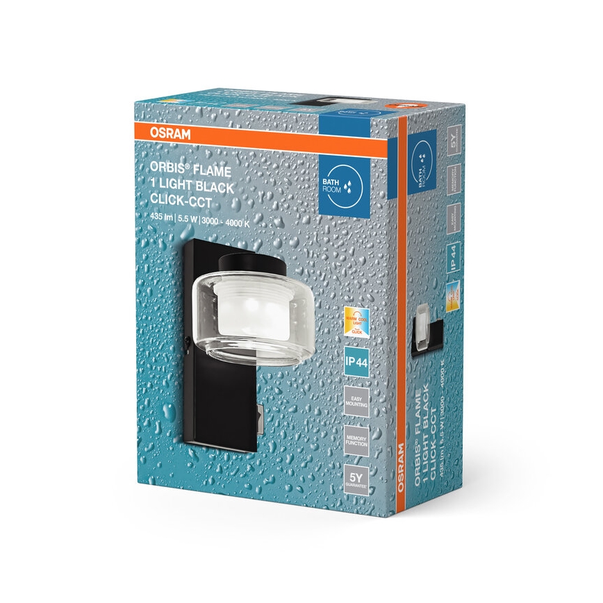 Osram - LED zidno svetlo za kupatilo ORBIS FLAME LED/5,5W/230V 3000/4000K IP44 crno