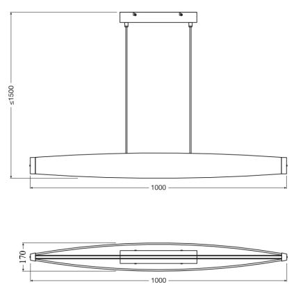Osram - LED luster na sajli DECOR FLAT LED/23W/230V siva