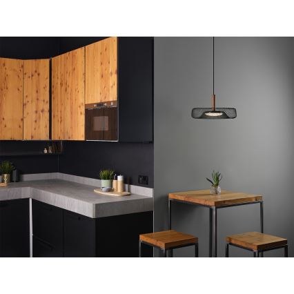 Osram - LED luster na sajli DECOR MESH LED/18,5W/230V prečnik 40 cm crna/kaučukovo drvo