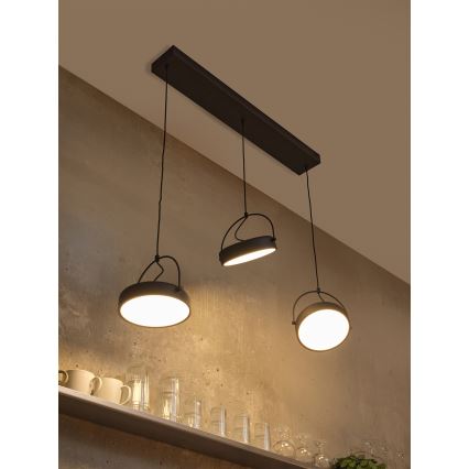 Osram - LED luster na sajli DECOR PUCK 3xLED/12W/230V CRI 90 crna