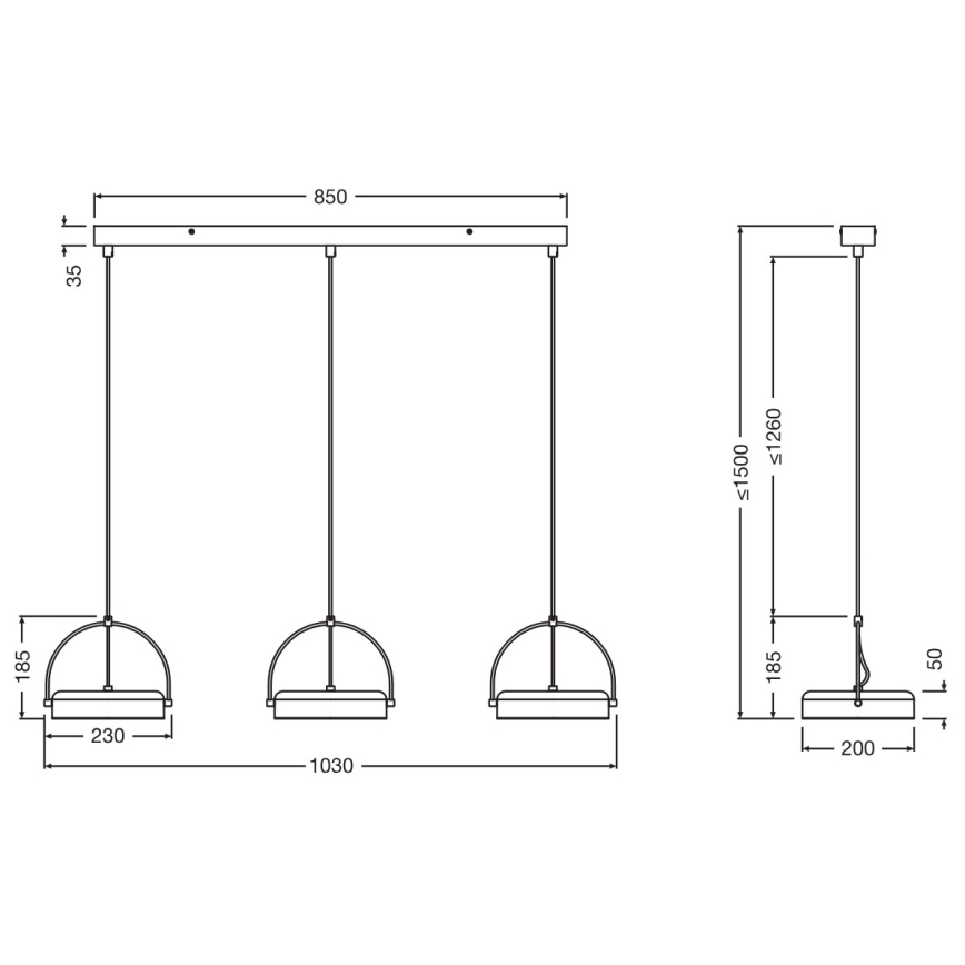 Osram - LED luster na sajli DECOR PUCK 3xLED/12W/230V CRI 90 crna