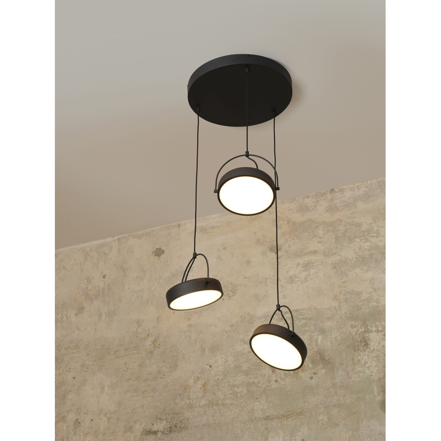 Osram - LED luster na sajli DECOR PUCK 3xLED/12W/230V CRI 90 crna