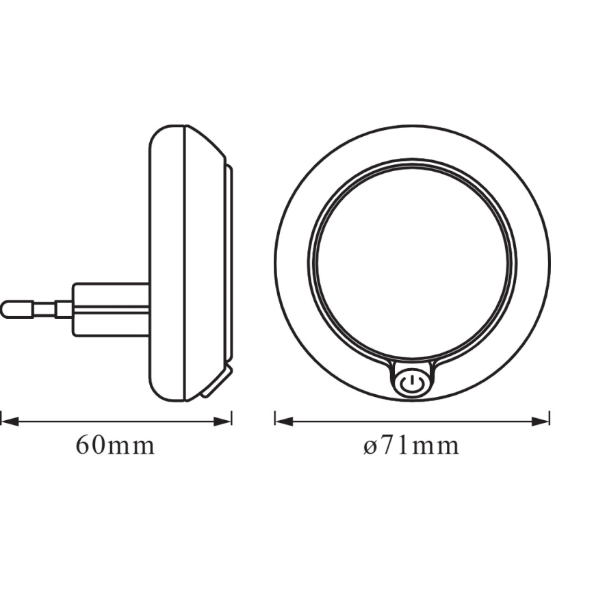 Osram - LED noćno svetlo sa senzorom LUNETTA LED/0,3W/230V 3000K