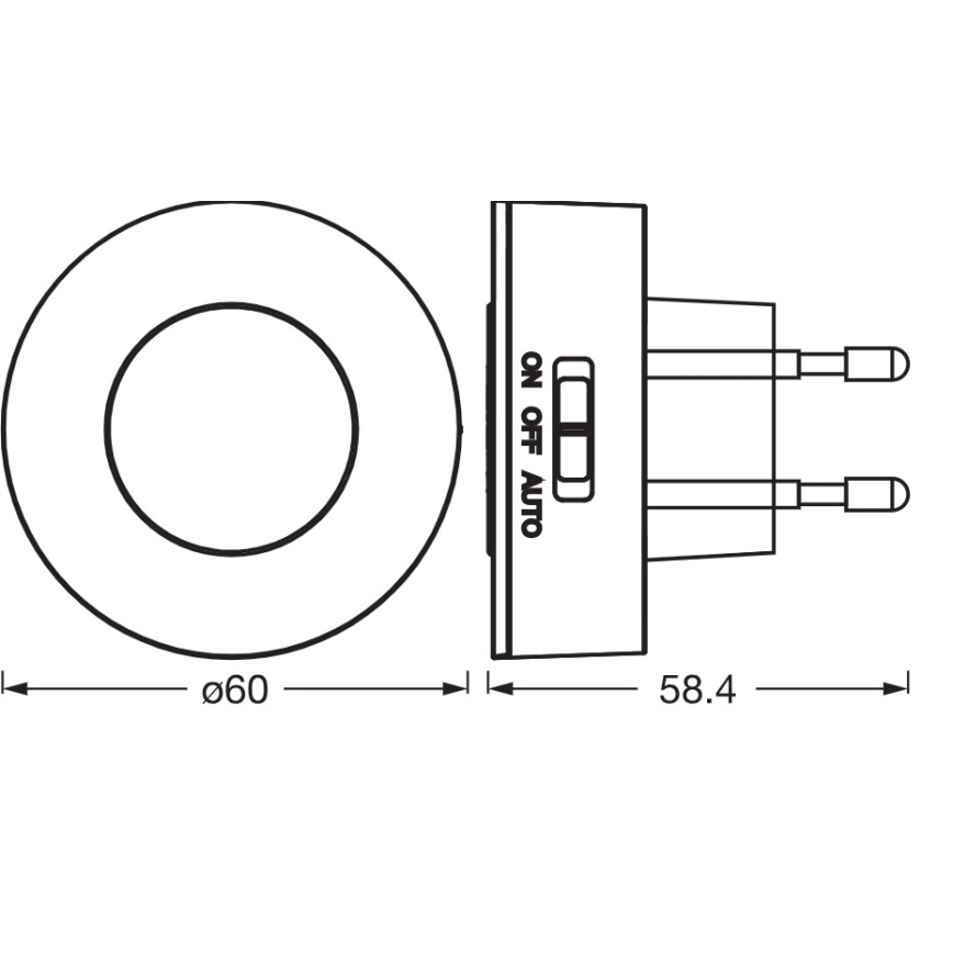 Osram - LED noćno svetlo sa senzorom pokreta i sumraka LUNETTA LED/0,31W/230V bela