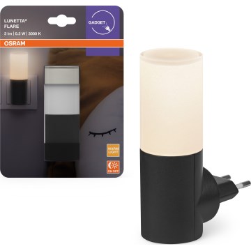 Osram - LED noćno svetlo sa senzorom sumraka LUNETTA LED/0,2W/230V crno