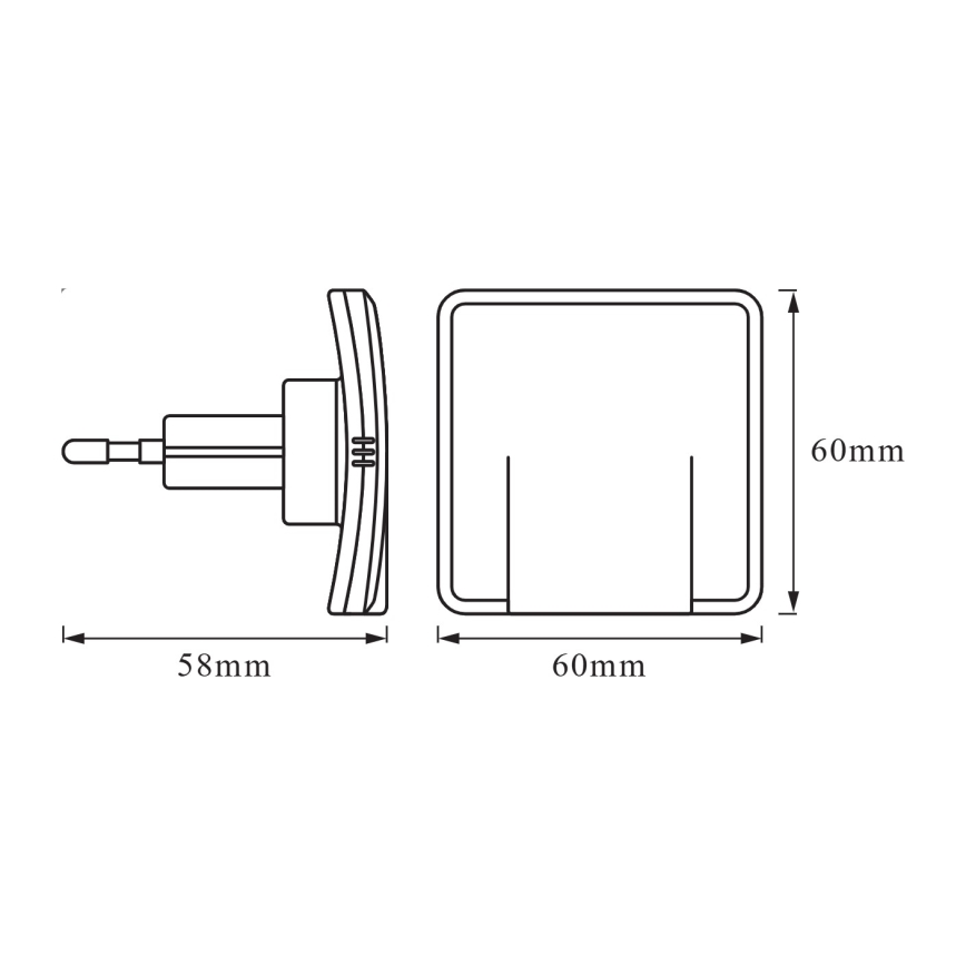 Osram - LED noćno svetlo sa senzorom sumraka LUNETTA LED/0,3W/230V bela