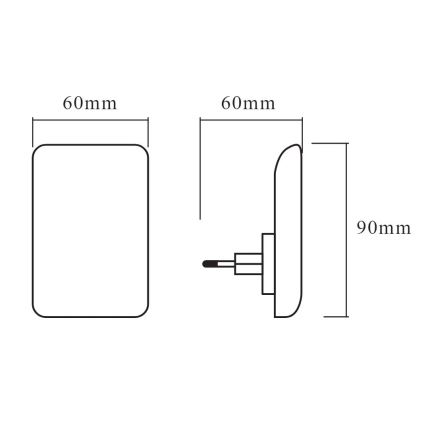 Osram - LED noćno svetlo sa senzorom sumraka LUNETTA LED/0,3W/230V