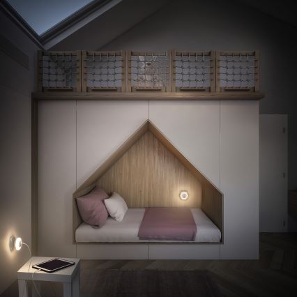 Osram - LED orijentaciono svetlo za utičnicu sa USB priključkom LUNETTA LED/15W/230V belo