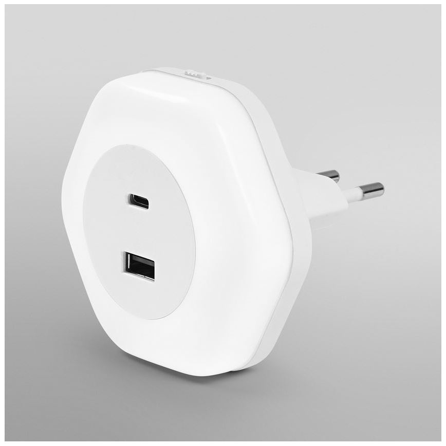 Osram - LED orijentaciono svetlo za utičnicu sa USB priključkom LUNETTA LED/15W/230V belo