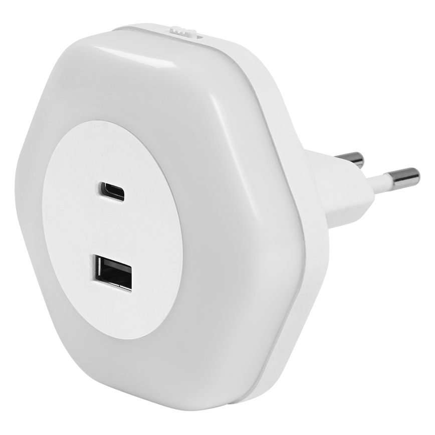 Osram - LED orijentaciono svetlo za utičnicu sa USB priključkom LUNETTA LED/15W/230V belo