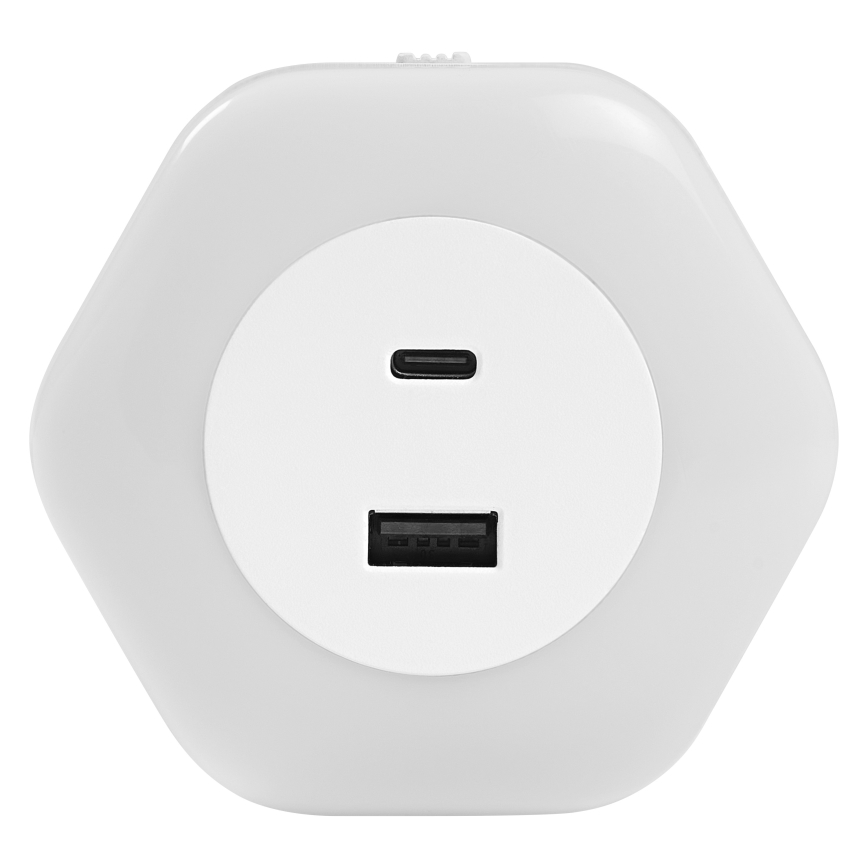 Osram - LED orijentaciono svetlo za utičnicu sa USB priključkom LUNETTA LED/15W/230V belo