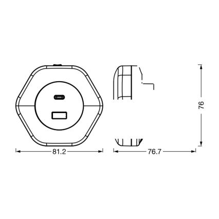 Osram - LED orijentaciono svetlo za utičnicu sa USB priključkom LUNETTA LED/15W/230V belo