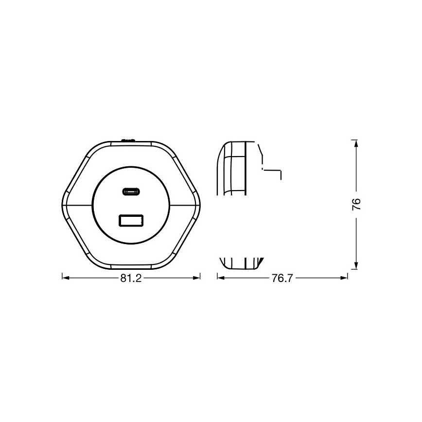 Osram - LED orijentaciono svetlo za utičnicu sa USB priključkom LUNETTA LED/15W/230V belo