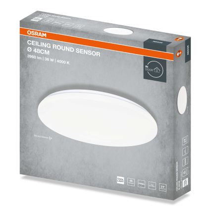 Osram - LED plafonsko svetlo sa senzorom sumraka CEILING ROUND LED/36W/230V 4000K prečnik 48 cm belo