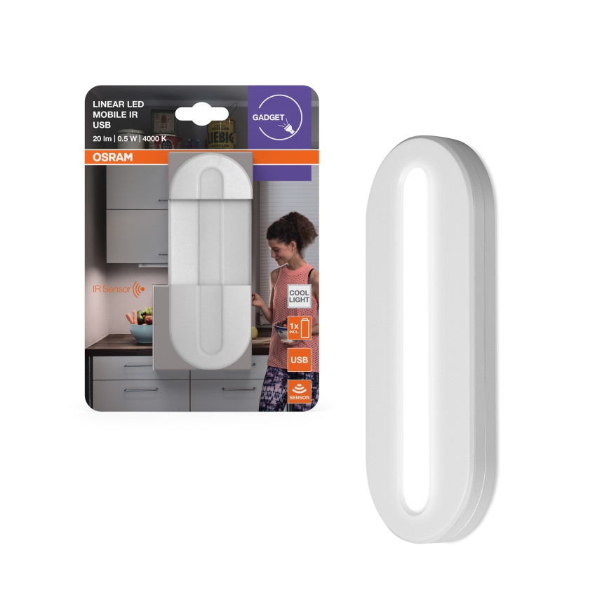Osram - LED orijentaciono svetlo sa senzorom pokreta MOBILE LED/0,5W/3,7V 330 mAh CRI 90 bela