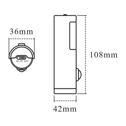 Osram - LED orijentaciono svetlo sa senzorom pokreta i sumraka NIGHTLUX LED/0,35W/3xAAA IP54 bela