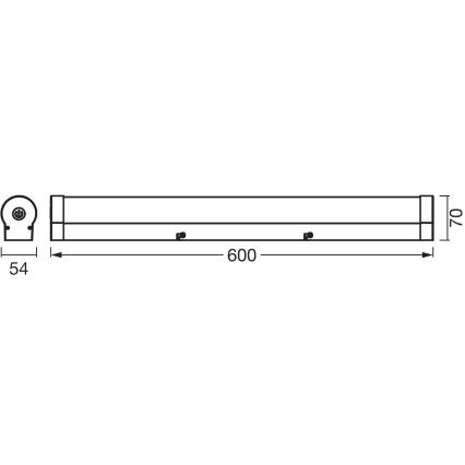 Osram - LED prigušiva osvetljenje za kupatilsko ogledalo ORBIS TUBE LED/12W/230V 3000/4000K 60 cm IP44 matni hrom