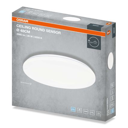 Osram - LED stropno svetlo CEILING ROUND sa senzorom sumraka LED/36W/230V 6500K, prečnik 48 cm, belo