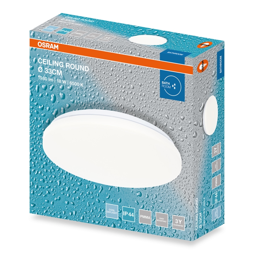 Osram - LED kupaonsko stropno svetlo CEILING ROUND LED/18W/230V 6500K prečnik 33 cm IP44 belo