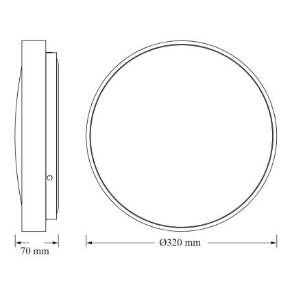 Osram - LED plafonsko svetlo CEILING LUXO LED/18W/230V prečnika 32 cm crno