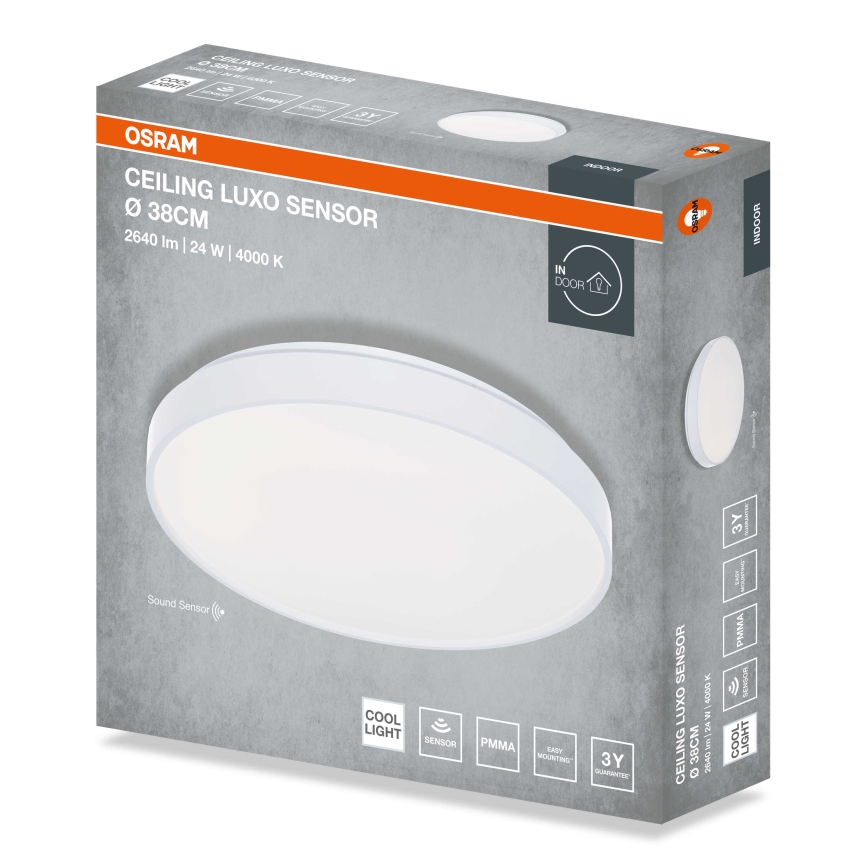 Osram - LED stropno svetlo sa senzorom za sumrak CEILING LUXO LED/24W/230V prečnika 38 cm belo