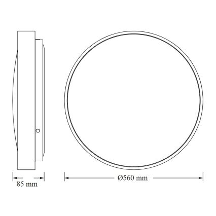 Osram - LED plafonsko svetlo CEILING LUXO LED/60W/230V, prečnik 56 cm, belo
