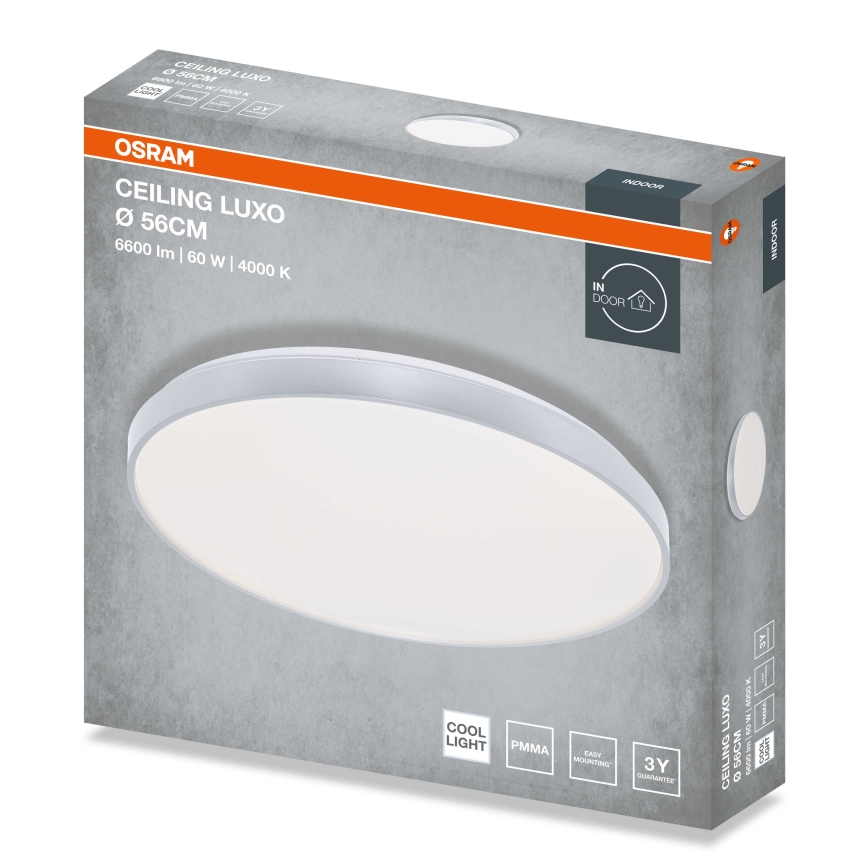 Osram - LED plafonsko svetlo CEILING LUXO LED/60W/230V Ø 56 cm srebrna