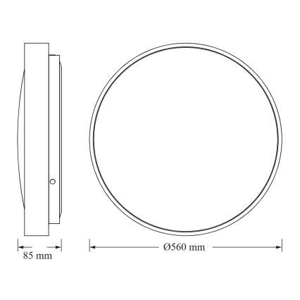 Osram - LED plafonsko svetlo CEILING LUXO LED/60W/230V Ø 56 cm srebrna