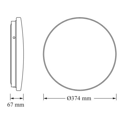 Osram - LED stropna svetiljka sa senzorom sumraka CEILING ROUND LED/24W/230V 4000K, prečnik 37 cm, bela