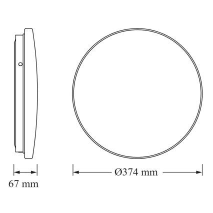 Osram - LED plafonsko svetlo za kupatilo sa senzorom sumraka CEILING ROUND LED/24W/230V 6500K, prečnik 37 cm, belo