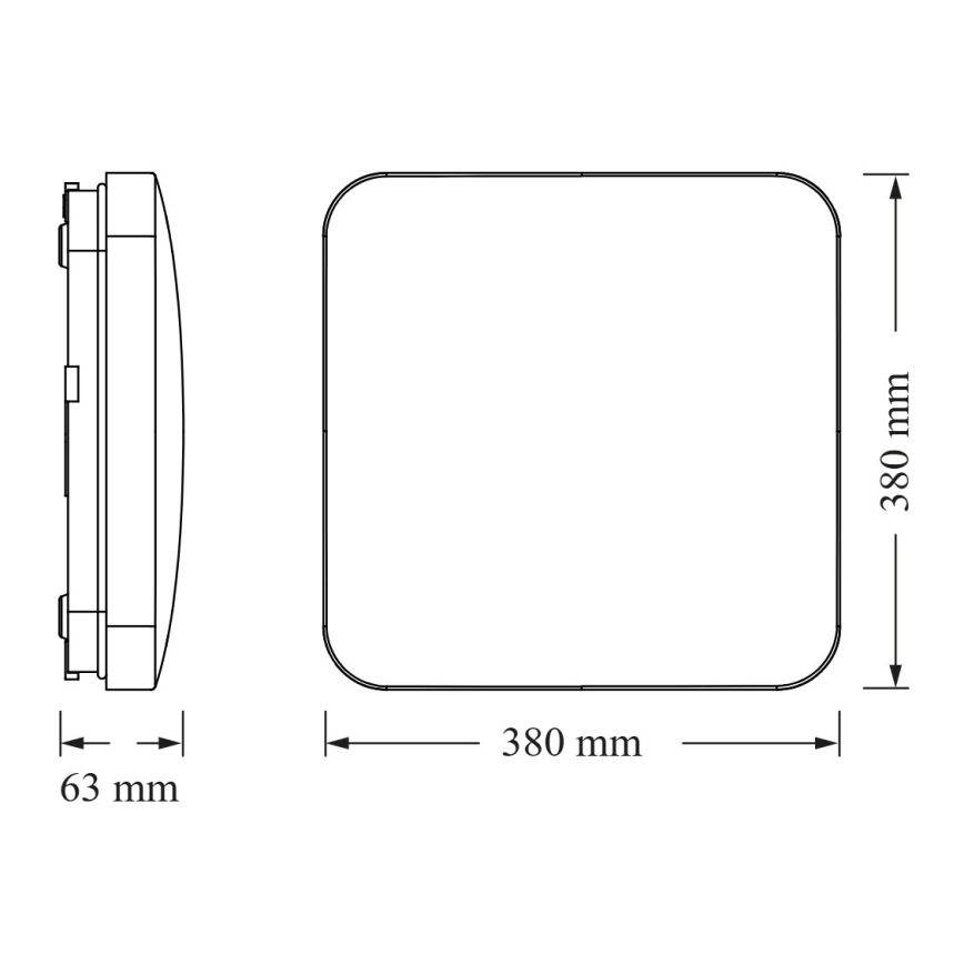 Osram - LED plafonska svetiljka sa senzorom sumraka CEILING SQUARE LED/36W/230V 4000K 38x38 cm bela
