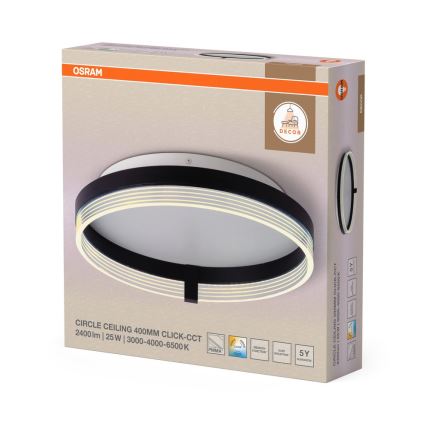 Osram - LED plafonsko svetlo DECOR CIRCLE LED/25W/230V 3000/4000/6500K prečnik 40 cm crna/bela