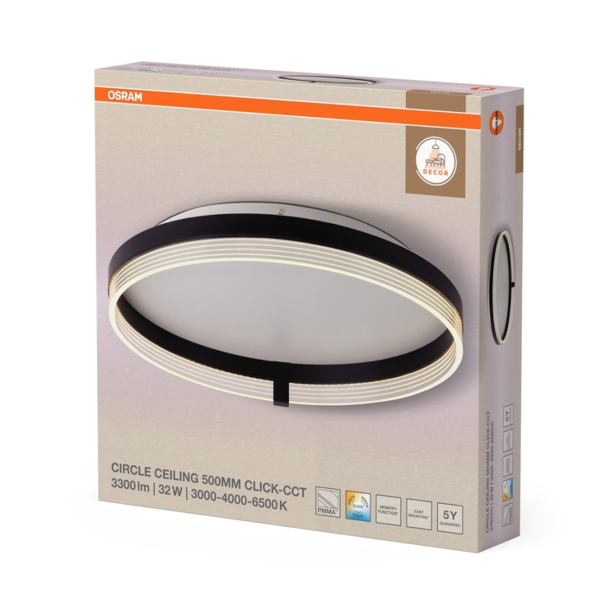 Osram - LED plafonsko svetlo DECOR CIRCLE LED/32W/230V 3000/4000/6500K Ø 50 cm crna/bela