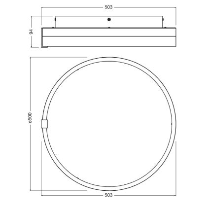 Osram - LED plafonsko svetlo DECOR CIRCLE LED/32W/230V 3000/4000/6500K Ø 50 cm crna/bela