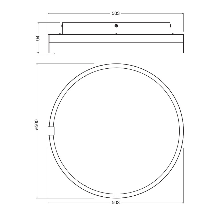 Osram - LED plafonsko svetlo DECOR CIRCLE LED/32W/230V 3000/4000/6500K Ø 50 cm crna/bela
