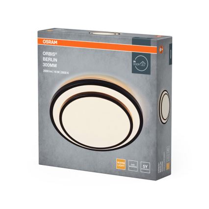 Osram - LED plafonsko svetlo ORBIS BERLIN LED/16W/230V, prečnik 29,3 cm, crno