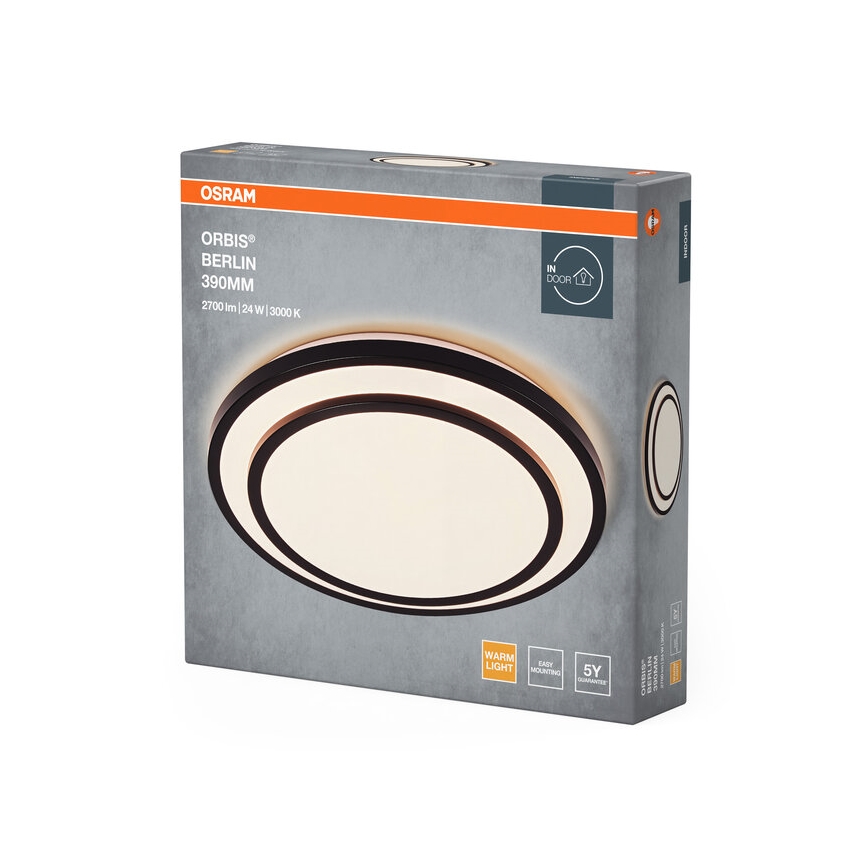 Osram - LED plafonsko svetlo ORBIS BERLIN LED/24W/230V prečnik 39 cm crna