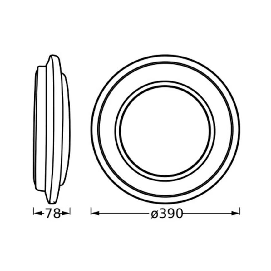 Osram - LED plafonsko svetlo ORBIS BERLIN LED/24W/230V prečnik 39 cm crna