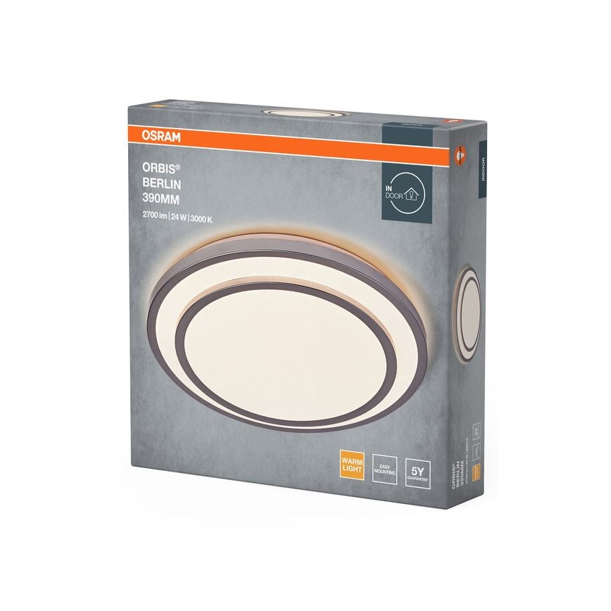 Osram - LED plafonsko svetlo ORBIS BERLIN LED/24W/230V prečnik 39 cm srebrna