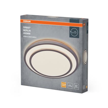 Osram - LED plafonsko svetlo ORBIS BERLIN LED/36W/230V, prečnik 49,2 cm, srebrno