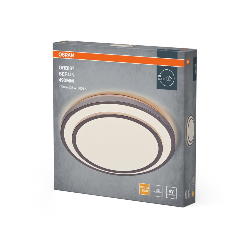 Osram - LED plafonsko svetlo ORBIS BERLIN LED/36W/230V, prečnik 49,2 cm, srebrno