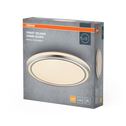 Osram - LED plafonsko svetlo ORBIS HELMAN LED/16W/230V prečnik 29,5 cm u srebrnoj boji