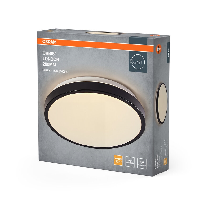Osram - LED plafonsko svetlo ORBIS LONDON LED/16W/230V prečnika 28 cm crno
